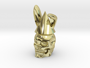 Skull rabbit in 18k Gold Plated Brass: Small