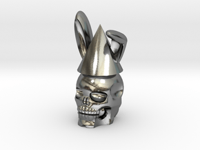 Skull rabbit in Polished Silver: Small