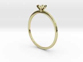 Plain Size 7 Ring - 4mm Gem - 6 prong - v5 in 18k Gold