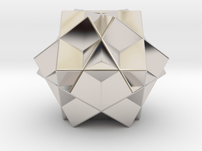 Escher's Tri-cube in Rhodium Plated Brass