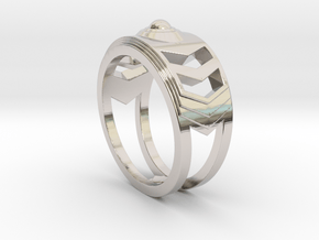 Women's Ring #1 in Rhodium Plated Brass