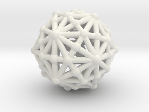 0842 Disdyakis Triacontahedron (1cmx1cmx1cm) #002 in White Natural Versatile Plastic