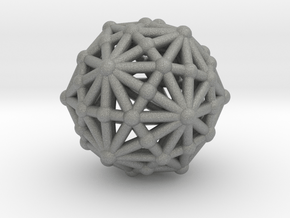 0842 Disdyakis Triacontahedron (1cmx1cmx1cm) #002 in Gray PA12