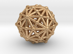 0842 Disdyakis Triacontahedron (1cmx1cmx1cm) #002 in Natural Bronze