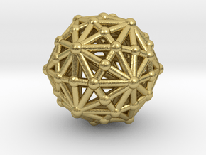 0842 Disdyakis Triacontahedron (1cmx1cmx1cm) #002 in Natural Brass