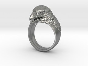 Eagle head ring bird jewelry in Natural Silver: 10 / 61.5