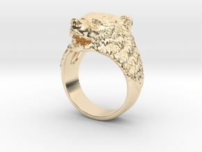 Brown Bear ring jewelry in 14k Gold Plated Brass: 11.5 / 65.25