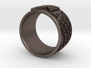 Gramatik Ring in Polished Bronzed-Silver Steel: 6 / 51.5