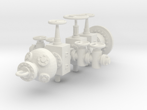1/50th Wellhead with BOP for Hydraulic Fracturing  in White Natural Versatile Plastic