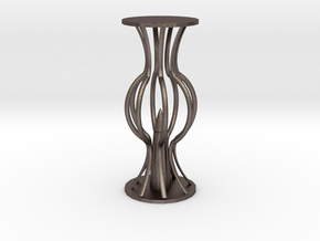 Lantern in Polished Bronzed-Silver Steel