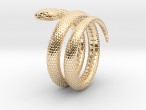 Snake Ring_R01 in 14k Gold Plated Brass: 5 / 49