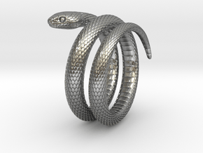 Snake Ring_R01 in Natural Silver: 5 / 49