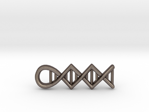 DNA pendant in Polished Bronzed Silver Steel