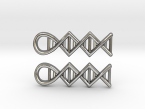 DNA earrings in Natural Silver