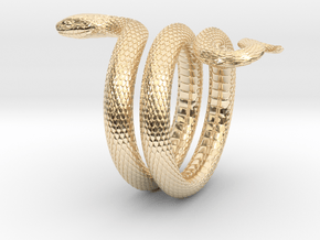 Snake Ring_R02 in 14k Gold Plated Brass: 5 / 49