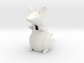 Rat with a movable tail and tongue in White Natural Versatile Plastic