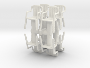 Plastic Chair (x8) 1/76 in White Natural Versatile Plastic