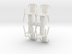 Plastic Chair (x4) 1/43 in White Natural Versatile Plastic