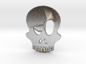Eyebrow Skull Pendant (Small) in Natural Silver