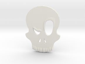 Eyebrow Skull Pendant (Small) in White Natural Versatile Plastic