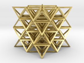 64 Tetrahedron made from 8 Stellated Octahedrons  in Natural Brass