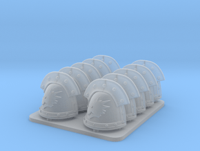 Space Dragons V3 Iron Shoulder Pads in Smooth Fine Detail Plastic