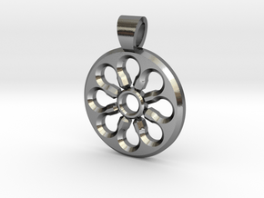 Rosette type 4 [pendant] in Polished Silver