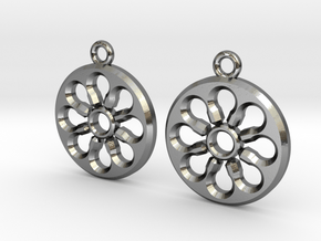 Rosette type 4 [earrings] in Polished Silver