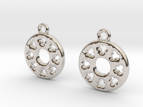 Rosette type 3 [earrings] in Rhodium Plated Brass