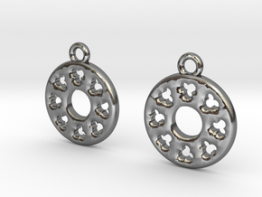 Rosette type 3 [earrings] in Polished Silver