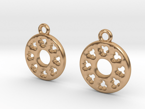 Rosette type 3 [earrings] in Polished Bronze