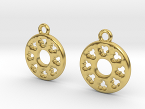 Rosette type 3 [earrings] in Polished Brass