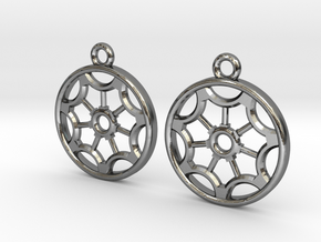 Rosette type 2 [earrings] in Polished Silver