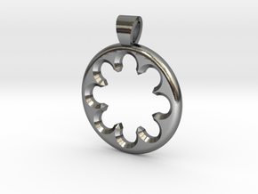 Rosette type 1 [pendant] in Polished Silver
