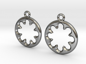 Rosette type 1 [earrings] in Polished Silver