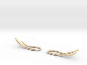 Minimal leaf ear climbers in 14k Gold Plated Brass