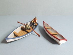 4 mm Scale Rowing Boats X2 in Tan Fine Detail Plastic