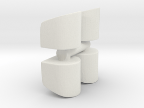 Rounded Chair (x4) 1/72 in White Natural Versatile Plastic