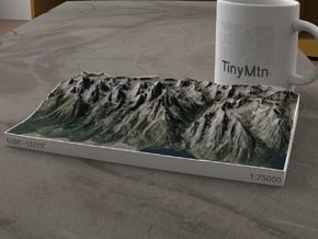Grand Tetons, Wyoming, USA, 1:75000 in Natural Full Color Sandstone