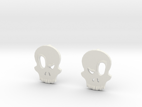 Eyebrow Skull Earrings (Small) in White Natural Versatile Plastic