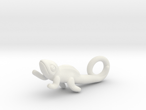 Chameleon Pendant (Small) in White Natural Versatile Plastic