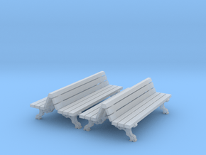 bancs double  HO 24 mm long  2 pieces in Smooth Fine Detail Plastic