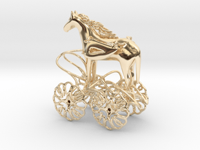 Trojan horse in 14k Gold Plated Brass