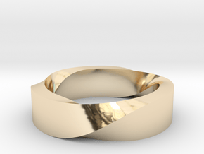 Basic Mobius RIng in 14k Gold Plated Brass