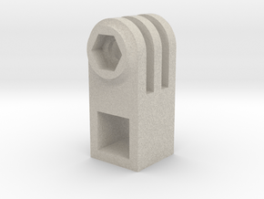 ActionCam mount with 10mm square hole  in Natural Sandstone