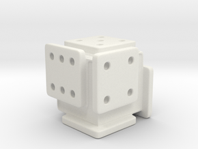 Shifted Die (Small) in White Natural Versatile Plastic