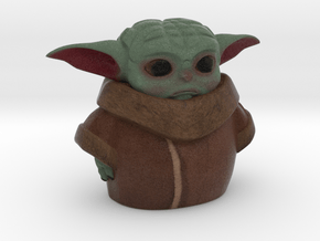 baby yoda 75 mm / 3 inches in Natural Full Color Sandstone