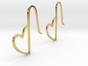 Heart Earring Set in Polished Brass