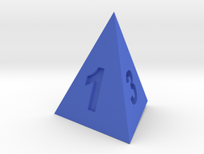 三角錐骰子 in Blue Processed Versatile Plastic