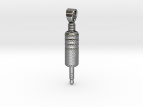 Audio Jack connector 3.5 [pendant] in Polished Silver